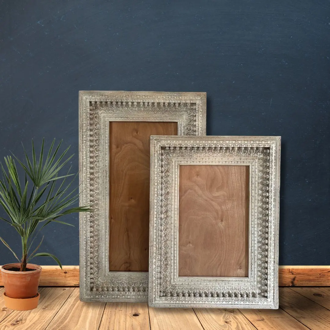 Indian Rosewood Handcrafted Frame (White wash)