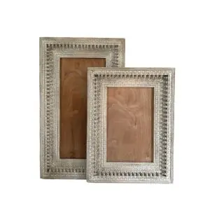 Indian Rosewood Handcrafted Frame (White wash) - Image 3