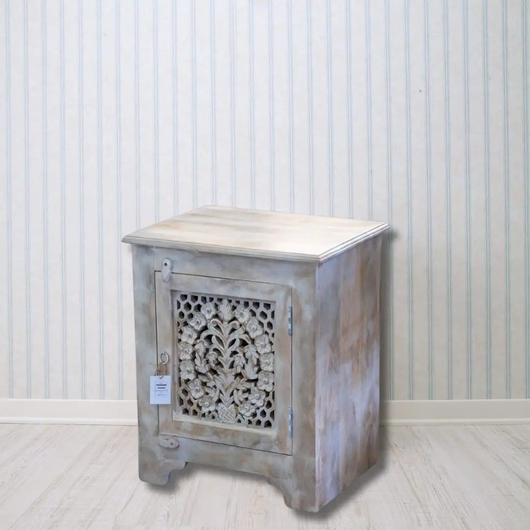 Hand carved Bedside Cabinet