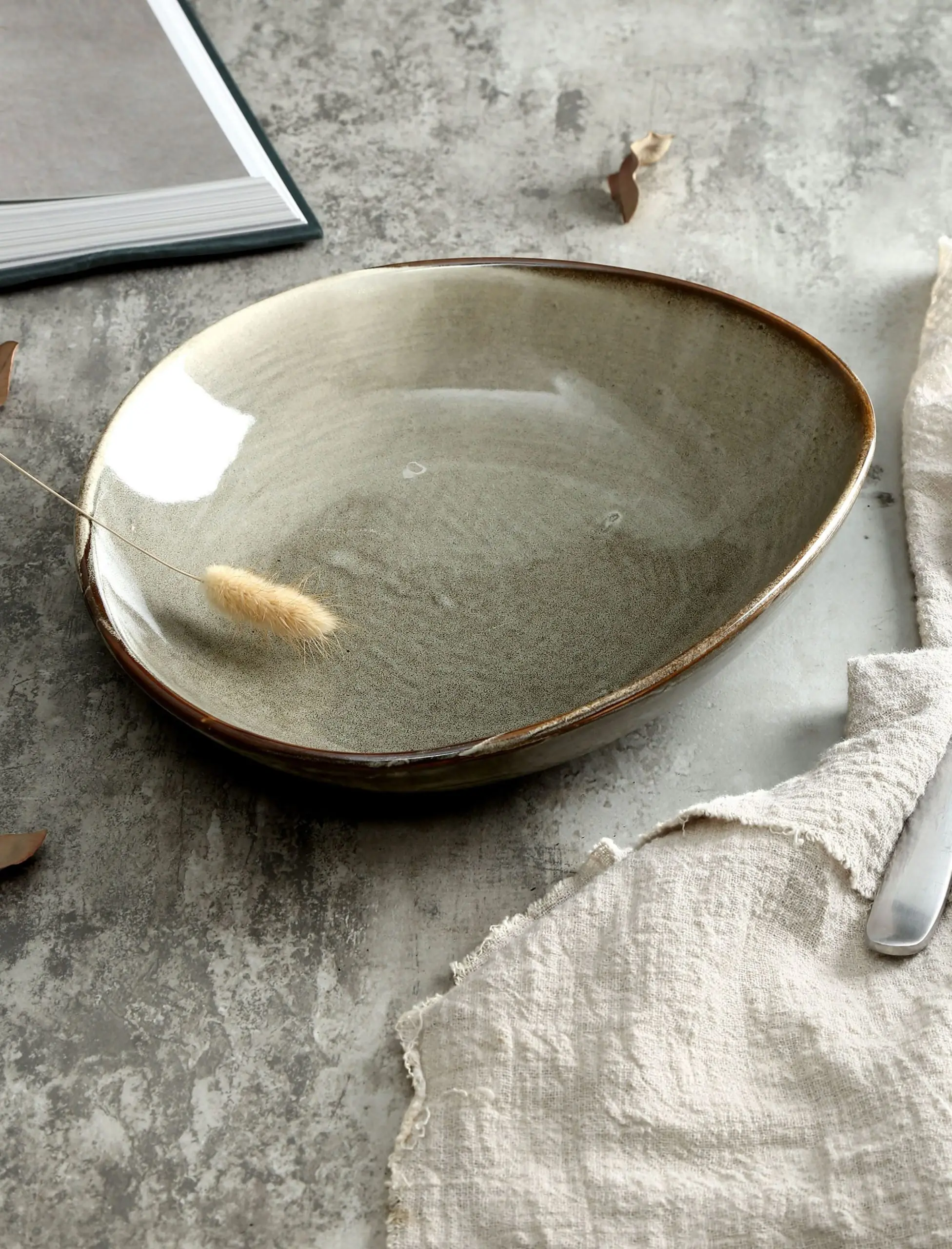 Reactive Grey Soup Plate (Set of 2)